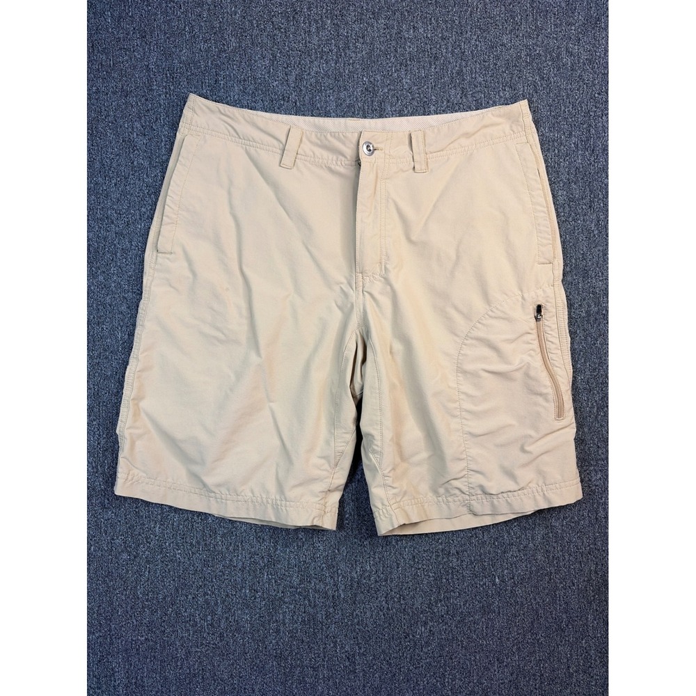 Patagonia Gi III Shorts Mens 33 Khaki Tan Nylon Spandex Hiking 9.5" Inseam